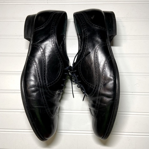Stacy Adams Mens Sz 12 Black Leather Oxford Shoes Pre Owned Very Good Condition - Picture 3 of 6